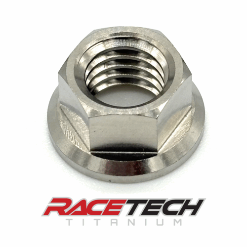RT61071-N0, Titanium M8x1.25 Hex Flange Nut (10mm Hex)