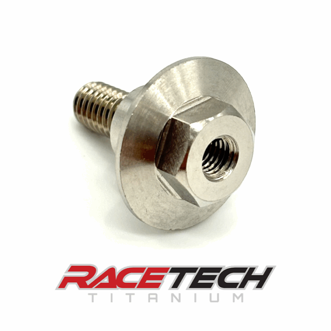 RT60881-0, Titanium M6x1.0x18 Hex Head Flange Bolt (9.9x7.35 Shoulder)