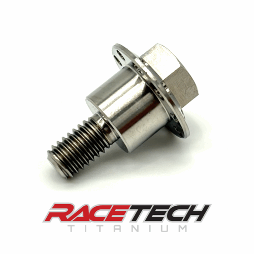 RT61095-0, Titanium M6x1.0x18 Hex Head Flange Bolt (10.9x8 Shoulder) Drilled