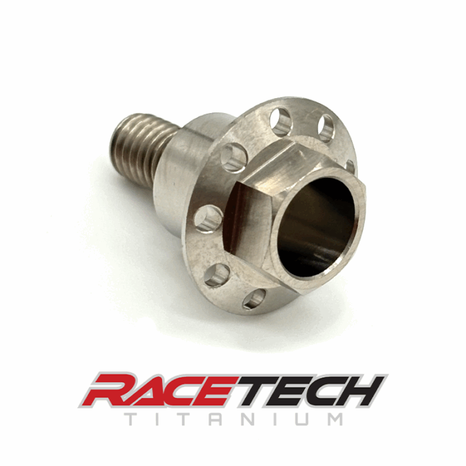 RT61095-0, Titanium M6x1.0x18 Hex Head Flange Bolt (10.9x8 Shoulder) Drilled