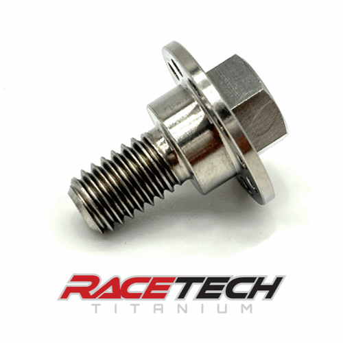RT60640-1, Titanium M6x1.0x13.25 Hex Head Flange Bolt (9x3.25 Shoulder) Drilled