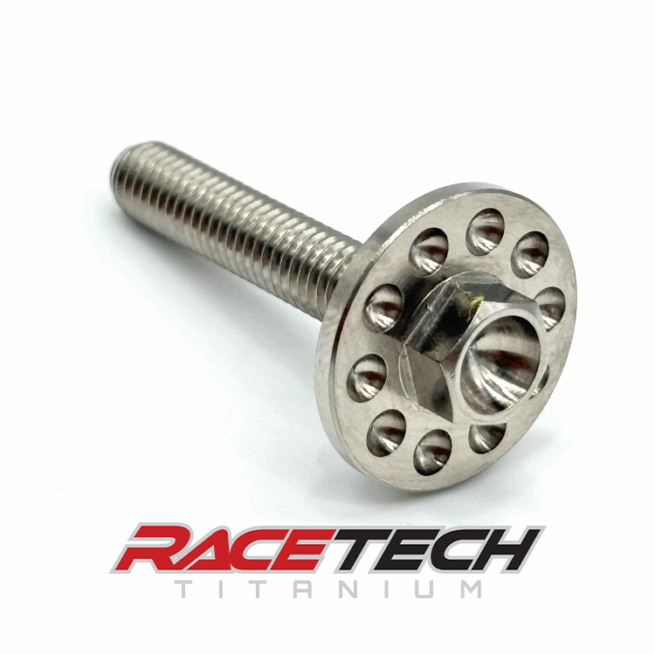 RT60656-0, Titanium M6x1.0x34 Hex Head Flange Bolt (14.25x2.75 Shoulder) Dimpled