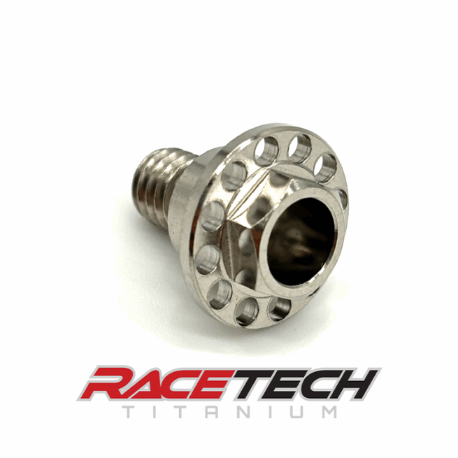 RT61040-2, Titanium M6x1.0x12 Hex Head Flange Bolt (8.86x5 Shoulder) Drilled