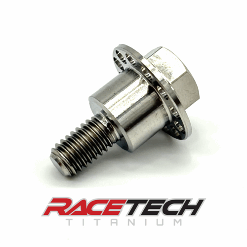 RT61136-0, Titanium M6x1.0x18 Hex Head Flange Bolt (10.85x7.75 Shoulder) Drilled