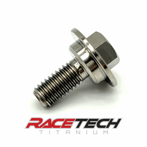 RT61147-0, Titanium M6x1.0x15 Hex Head Flange Bolt (10.8x5.5 Shoulder) Dimpled
