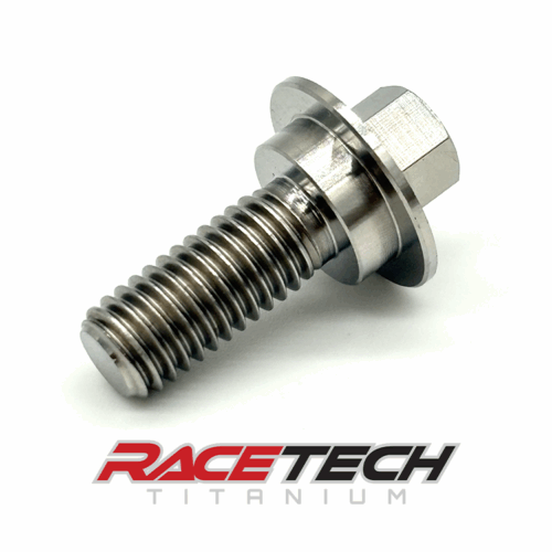 RT61518-0, Titanium M8x1.25x22 Hex Head Flange Bolt (12.35x3.5 Shoulder)