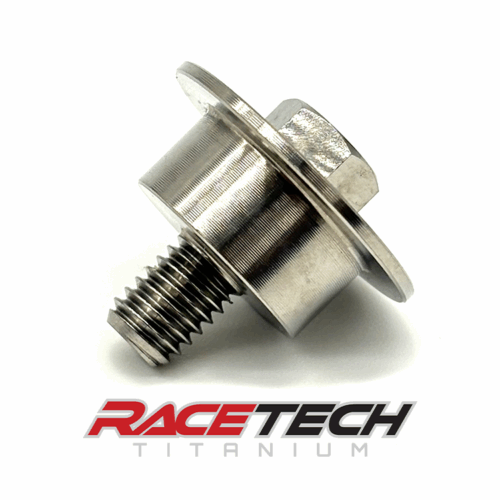 RT62023-0, Titanium M6x1.0x15 Hex Head Flange Bolt (15x7 Shoulder) Drilled
