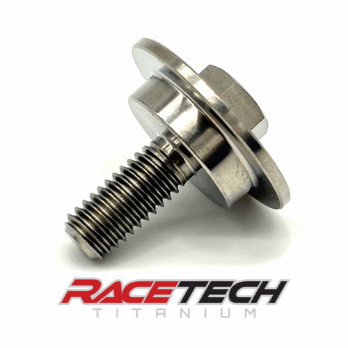 RT62024-0, Titanium M6x1.0x16.25 Hex Head Flange Bolt (15x3.5 Shoulder) Dimpled