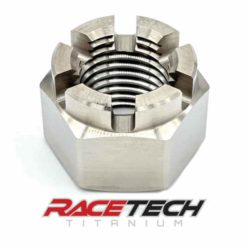 RT80891-N0, Titanium M27x3.0 Hex Flange Castle Nut