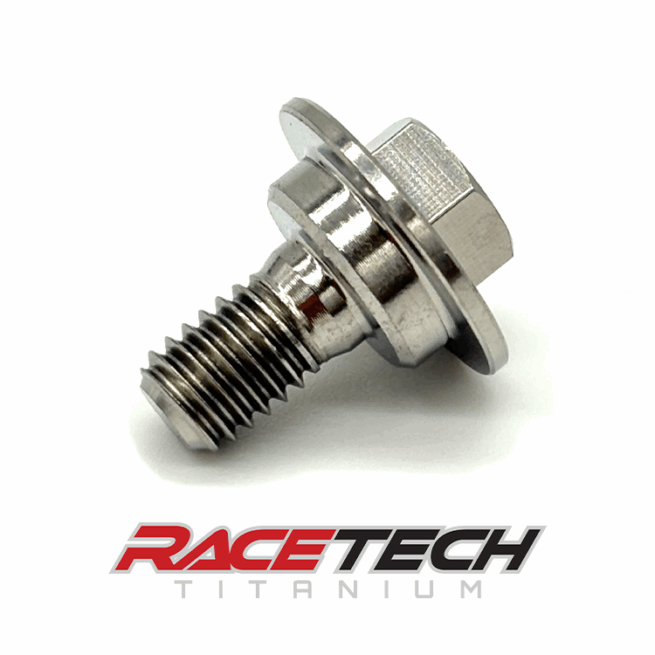 RT61316-0, Titanium M6x1.0x13.5 Hex Head Flange Bolt (10.9x2.9 Shoulder)