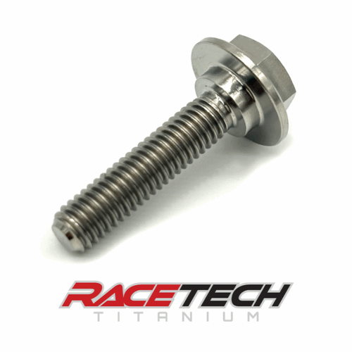 Titanium RT61582-RT61582-0 M6x1.0x25x27.5 Hex Head Flange Bolt (9x2.5 Shoulder)