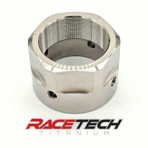 RT66522-N0, Titanium M38x1.0 Hex Flange Nut (M6x1.0 Lock Holes)