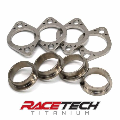 Titanium Exhaust Flange Set w/ Inserts - Kawasaki ZX6R