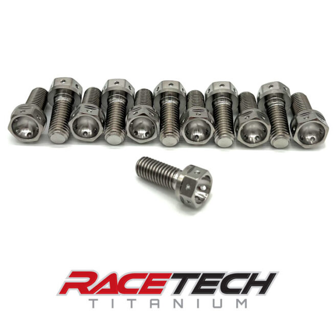 Ducati Aprilia Titanium Front Rotor Bolt, Race Spec, Hex Flange, RT41058-0 (12)