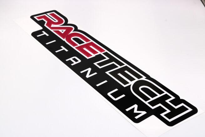 RaceTech Titanium Sticker / Decal Black Background Large Sized