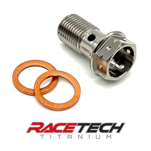 Titanium M10x1.00 Single Banjo Bolt, Brake Caliper, KTM Husqvarna Brembo, RT61056-0 (1)