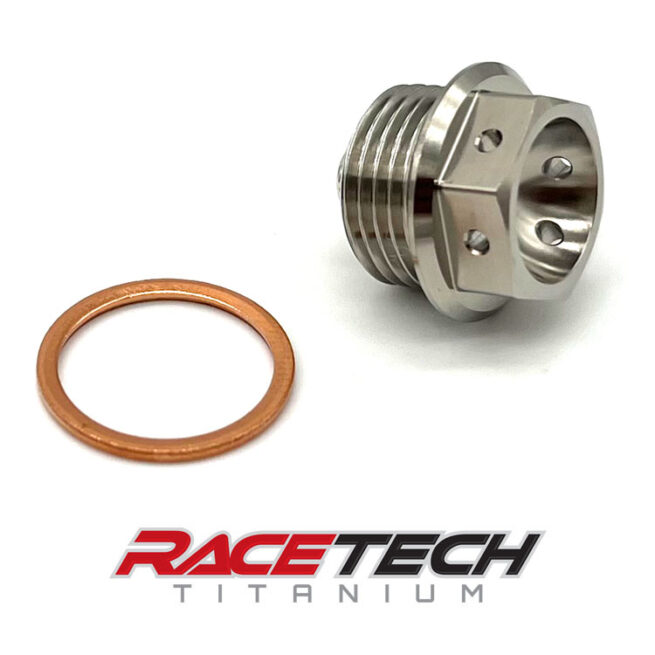 Titanium M18x1.5x12 Oil Drain Sump Bolt w/ Magnet & Crush Washer RT41534-0 (1)