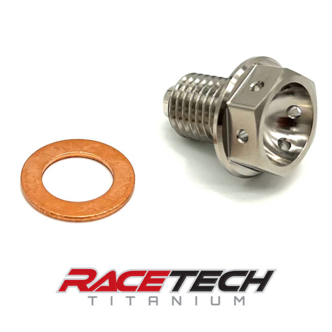 Titanium Oil Drain Sump Bolt w/ Magnet & Crush Washer RT41510-0 (1)